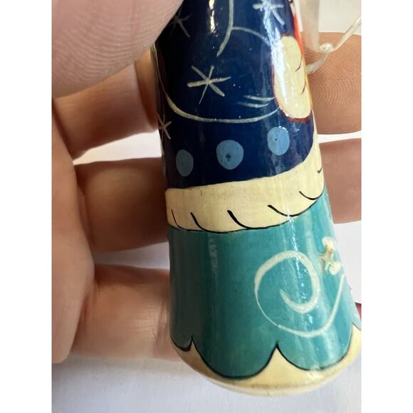 Russian Matryoshka Nesting Doll Hand Painted Christmas Ornament Vintage 3” - Picture 8 of 9